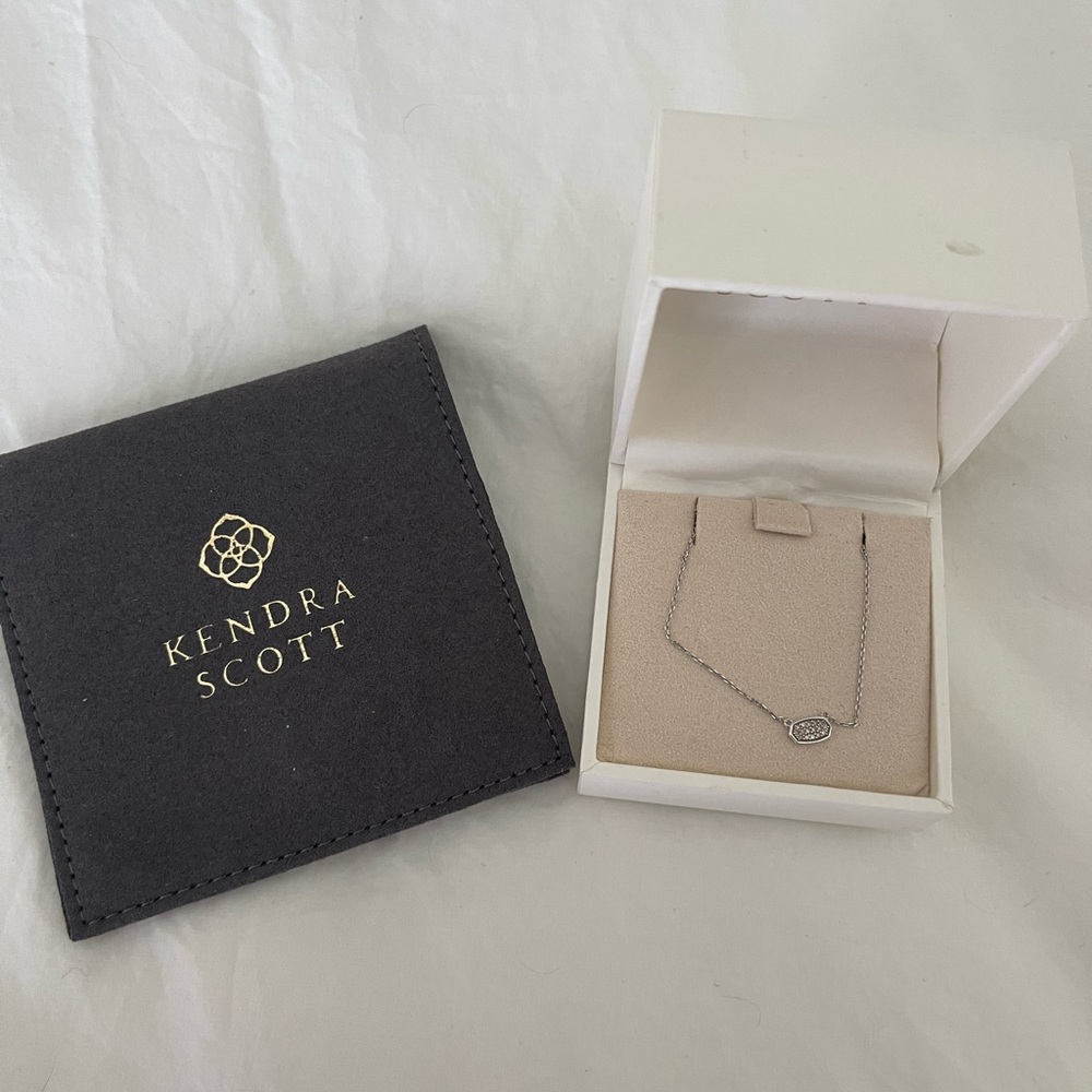 Kendra Scott Marisa Pendant in White Diamonds and 14K White Gold